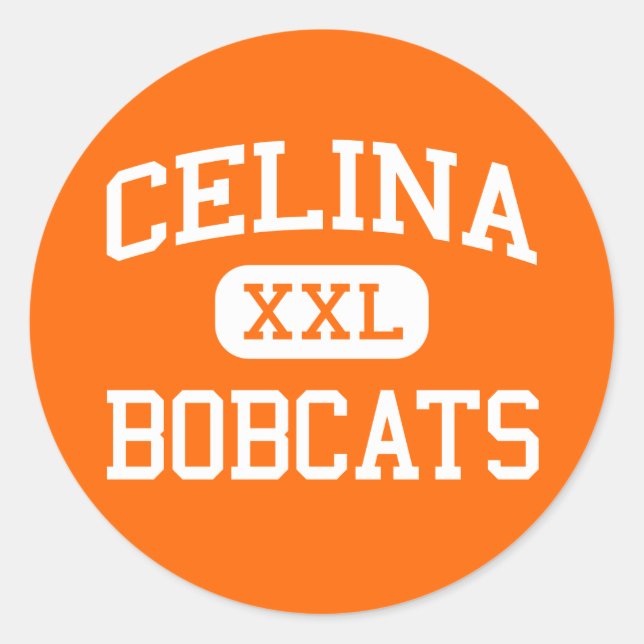Sticker Rond Celina - Bobcats - Lycée - Celina Texas (Devant)