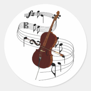 Sticker Rond Cello