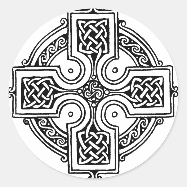 Sticker Rond Celtic cross pattern (Devant)