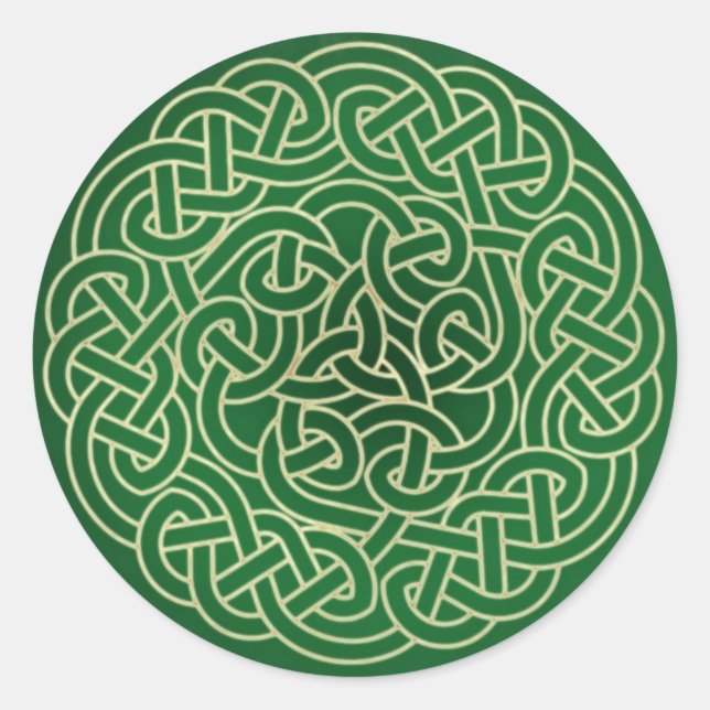 Sticker Rond Celtic Knot - Mettez votre irlandais ! (Devant)
