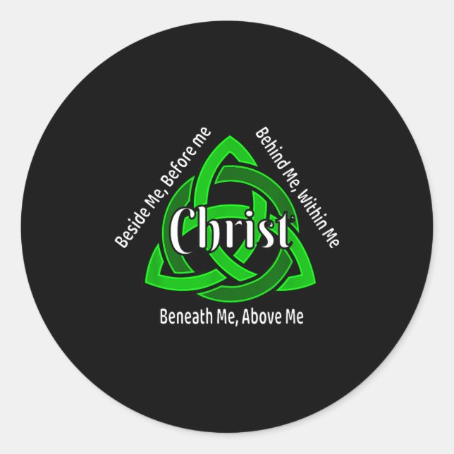 Sticker Rond Celtic Trinity Kno St Patricks Prayer Christian  (Devant)