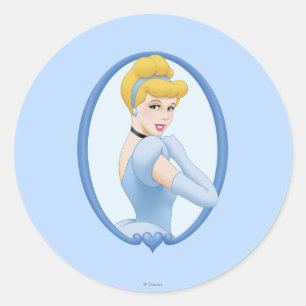 Sticker Rond Cendrillon dans le cadre