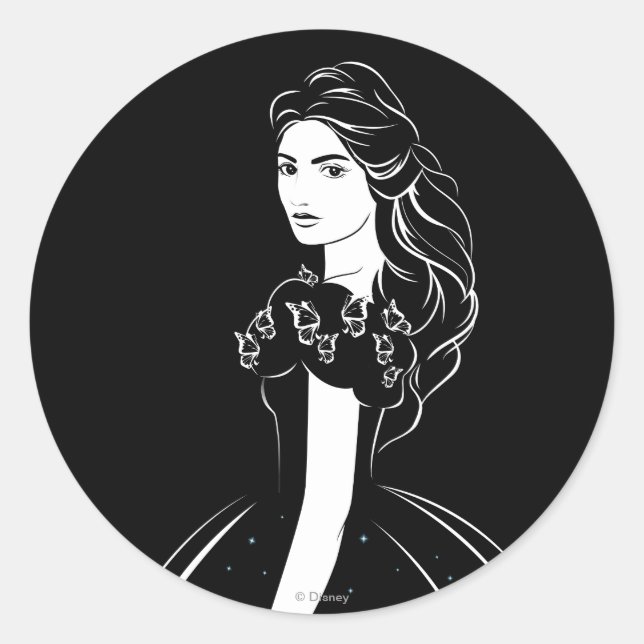 Sticker Rond Cendrillon en noir (Devant)