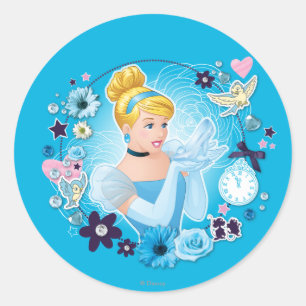 Sticker Rond Cendrillon - Gracieuse comme une vraie princesse