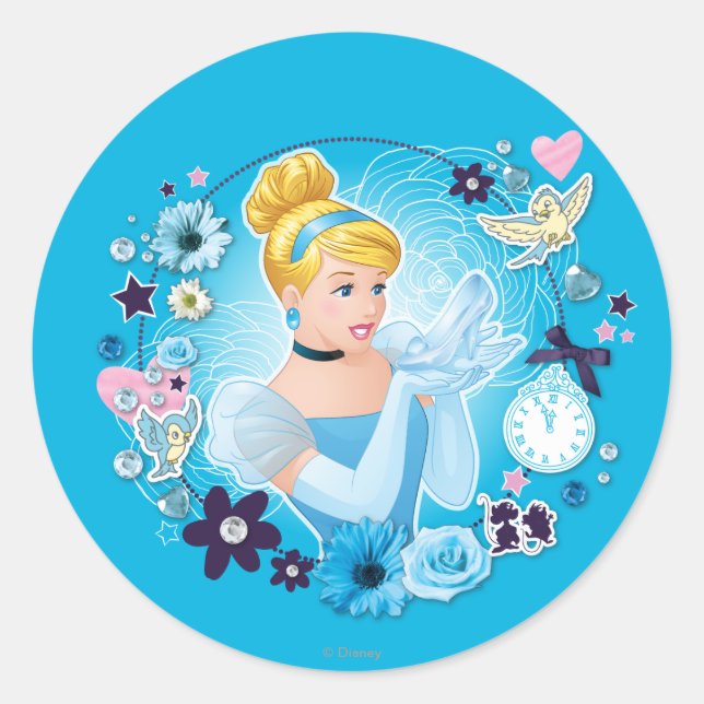 Sticker Rond Cendrillon - Gracieuse comme une vraie princesse (Devant)