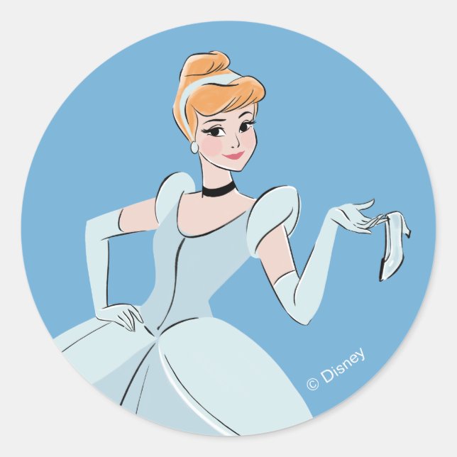 Sticker Rond Cendrillon Moment magique (Devant)