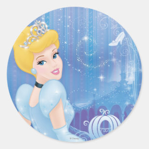 Sticker Rond Cendrillon princesse