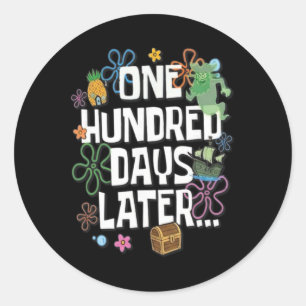 Sticker Rond Cent jours plus tard 100 jours d'école élève 