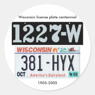 Sticker Rond Centennial de plaque minéralogique du Wisconsin