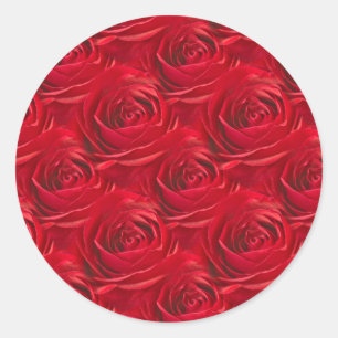 Sticker Rond Centre abstrait de papier peint de rose rouge