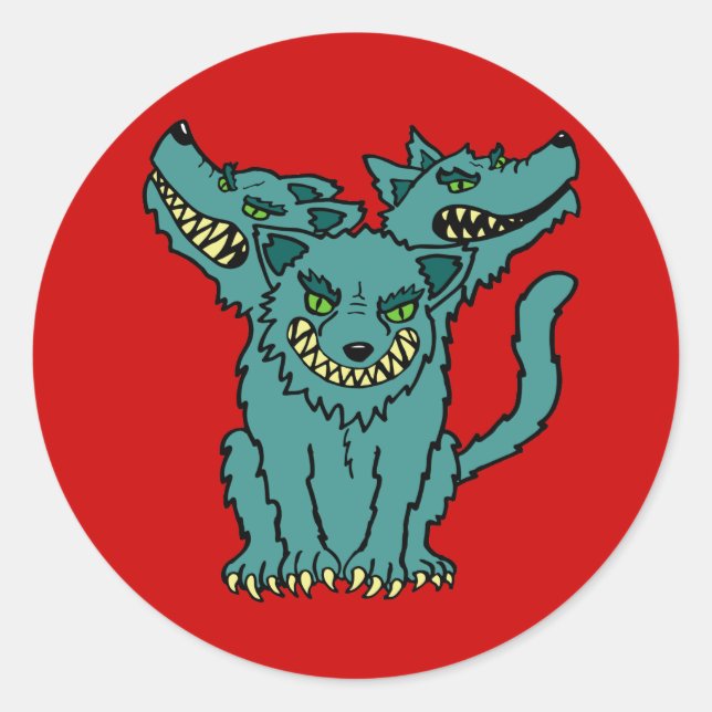 Sticker Rond Cerberus - Les Trois Chefs Hell Hound (Devant)