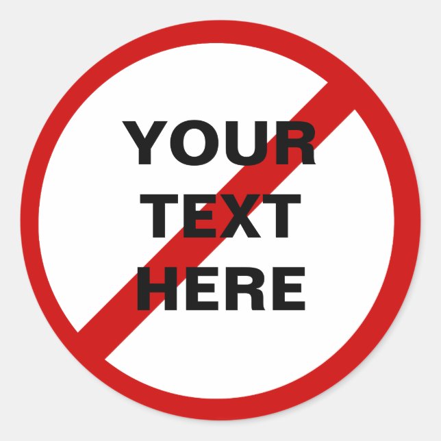 Sticker Rond Cercle anti-Modèle avec slash (Devant)