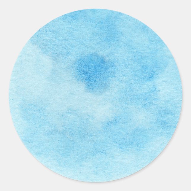 Sticker Rond Cercle aquarelle en bleu (Devant)