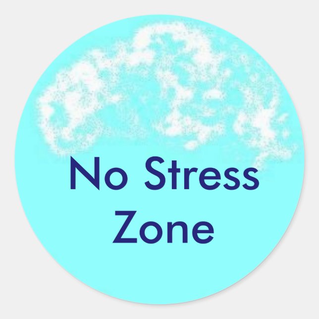 Sticker Rond cercle bleu, zone de stress non (Devant)