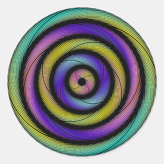 Sticker Rond cercle coloré de tirets