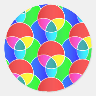 Sticker Rond Cercle croisé forme une couleur motif différente