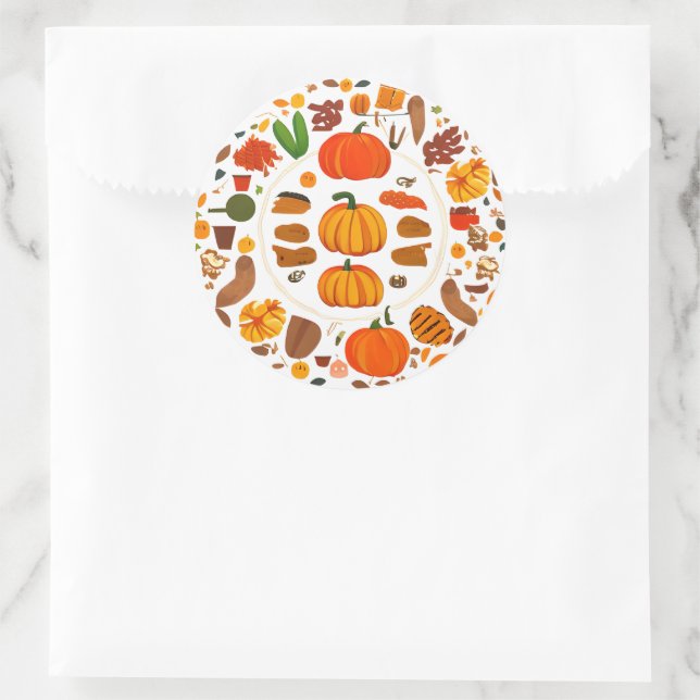 Sticker Rond Cercle d'automne (Sac)