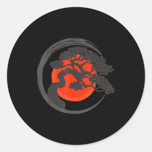 Sticker Rond cercle de calligraphie de l'enso japonais bonsai t