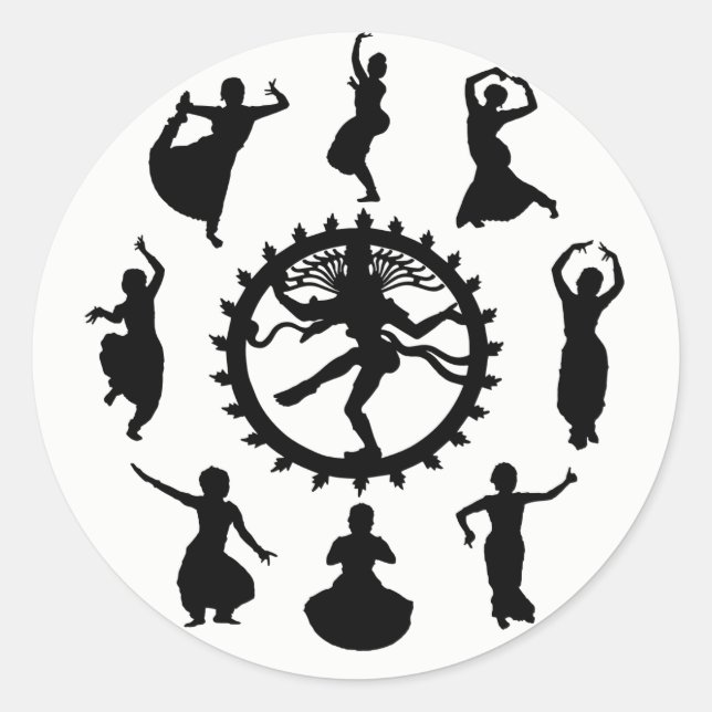Sticker Rond Cercle de danse indienne (Devant)