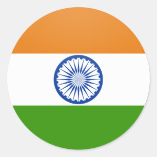 Sticker Rond Cercle de drapeau de qualité de l'Inde
