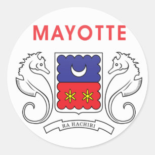 Sticker Rond Cercle de drapeau de qualité de Mayotte