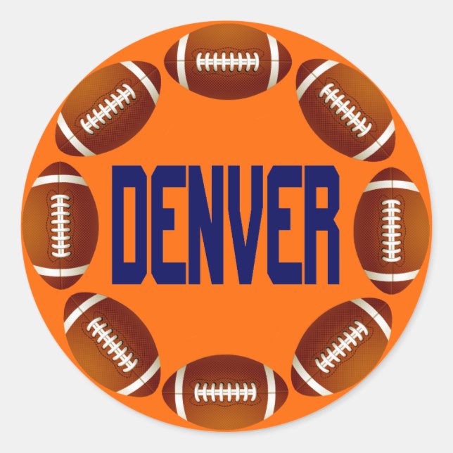 STICKER ROND CERCLE DE FOOTBALL DENVER (Devant)