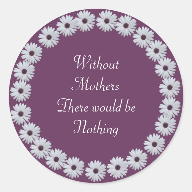Sticker Rond Cercle de marguerite pourpre (Devant)