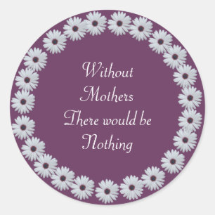 Sticker Rond Cercle de marguerite pourpre