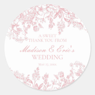 Sticker Rond Cercle de mariage floral vintage en chinoiserie ro