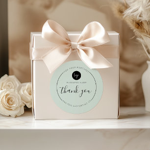 Sticker Rond Cercle de Merci esthétique minimaliste à la menthe