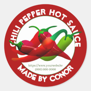 Sticker Rond Cercle de sauce piquante au piment