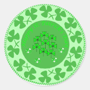 Sticker Rond Cercle de shamrock