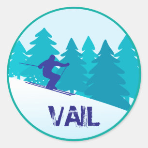 Sticker Rond Cercle de ski de neige de Vail