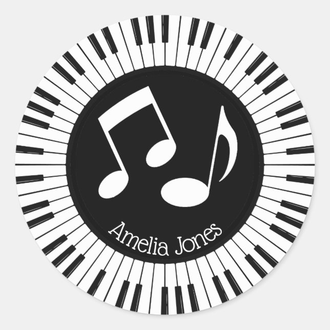 Sticker Rond Cercle de touches de piano Design (Devant)