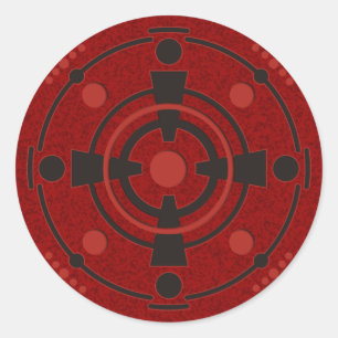 Sticker Rond cercle des cultures III   tache rouge foncé