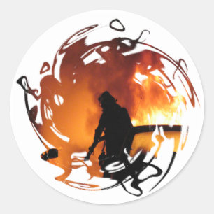 Sticker Rond Cercle des flames