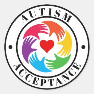 Sticker Rond Cercle des mains et du cœur pour l'acceptation de 