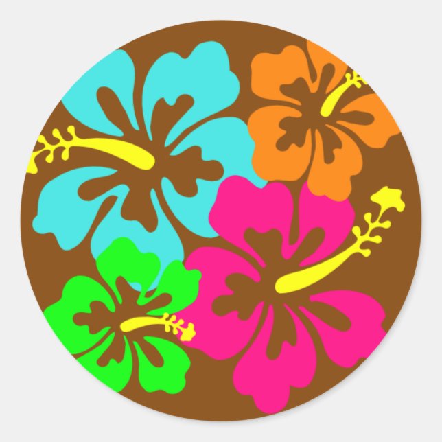 Sticker Rond Cercle d'Hibiscus (Devant)