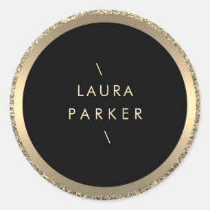 Sticker Rond Cercle d'or Parties scintillant anneaux bordure mi