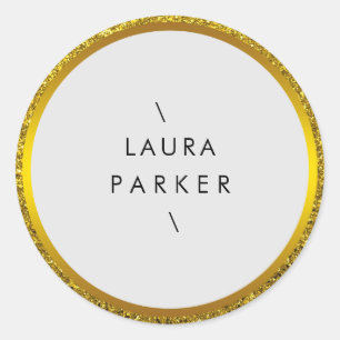 Sticker Rond Cercle d'or Parties scintillant anneaux bordure mi