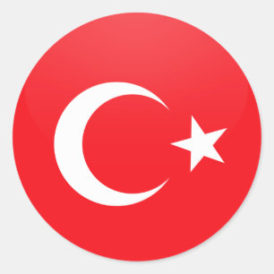 Sticker Rond Cercle Drapeau de qualité Turquie