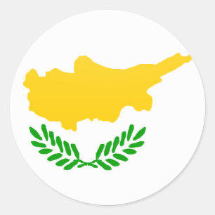 Sticker Rond Cercle du drapeau de qualité chypriote