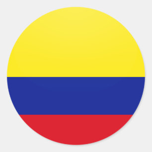 Sticker Rond Cercle du drapeau de qualité Colombie
