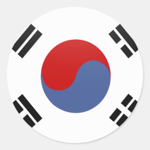Sticker Rond Cercle du drapeau de qualité de la Corée du Sud
