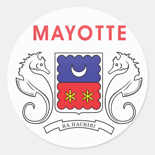 Sticker Rond Cercle du drapeau de qualité Mayotte (Devant)