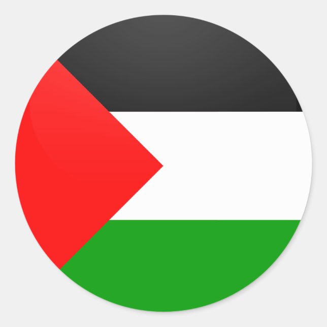 Sticker Rond Cercle du drapeau de qualité palestinienne (Devant)