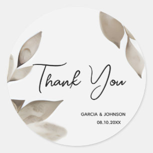 Sticker Rond Cercle Mariage Feuille d'Eucalyptus botanique