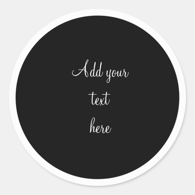 Sticker Rond Cercle noir avec cadre de cercle blanc MODÈLE, Cl (Devant)