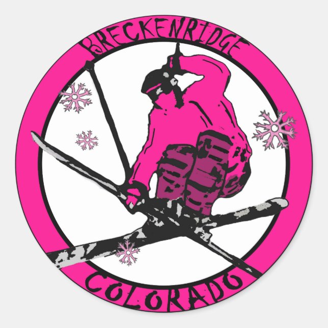 Sticker Rond Cercle rose de Breckenridge Colorado (Devant)