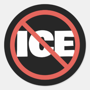 Sticker Rond Cercle Rouge Anti-Trump ICE Opinion Politique